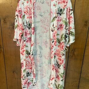 Show Me Your MuMu Pink and Green Floral Kimono